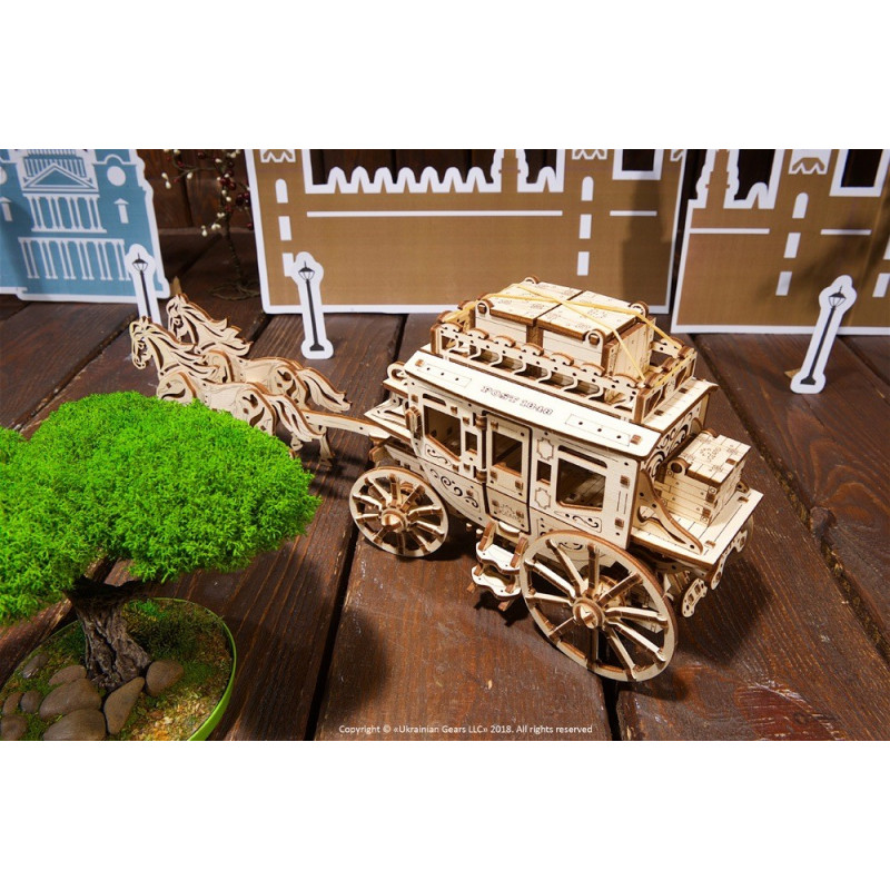 Ugears Конструктор 3D пазл Почтовый дилижанс  70045